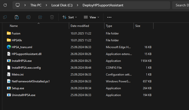 Deployment folders for Win32 packaging